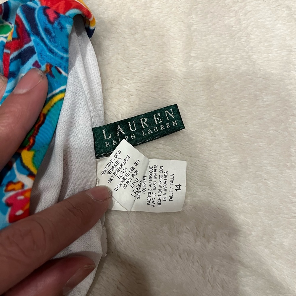 Ralph Lauren Swimsuit one Piece Scarf Print Bandeau - Picture 5 of 6
